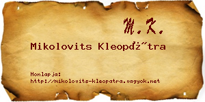 Mikolovits Kleopátra névjegykártya